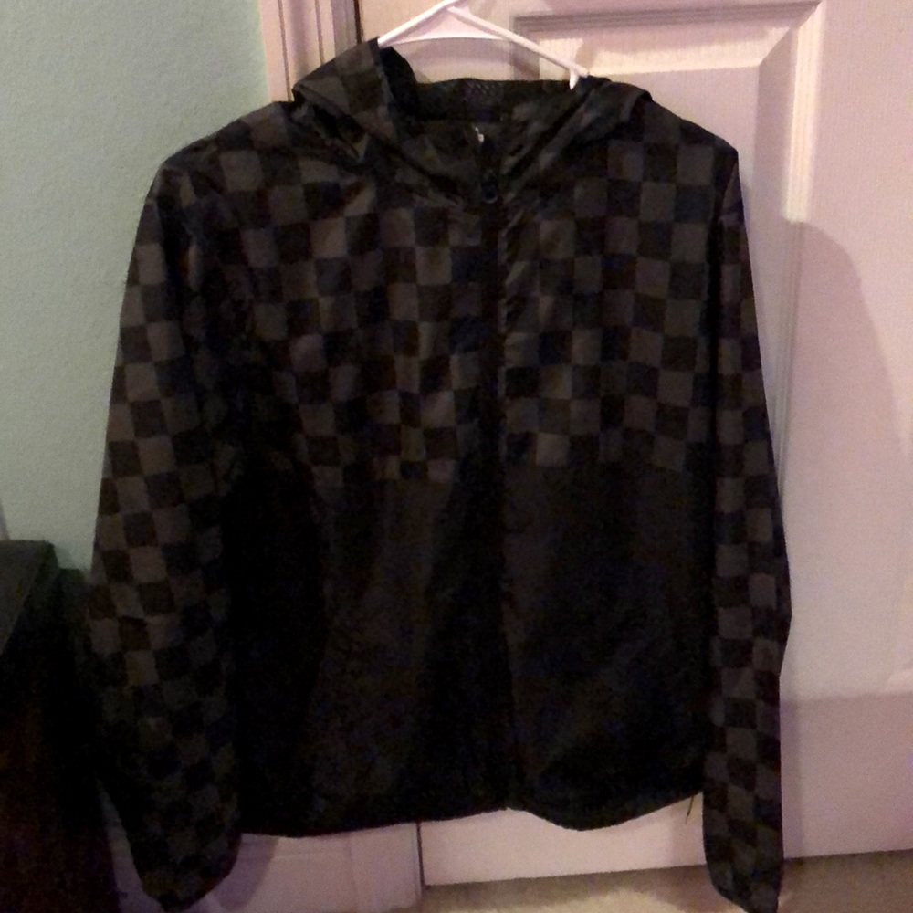 Youth Large Checkered Windbreaker (Fits like youth XL or men’s XS)
